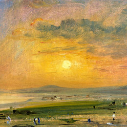 《滨浪湾傍晚日落》约翰·康斯特布尔(John Constable)高清作品欣赏
