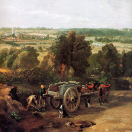 《斯图尔山谷与戴德姆村》约翰·康斯特布尔(John Constable)高清作品欣赏