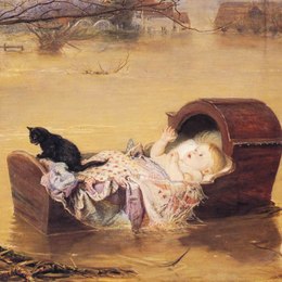 《洪水》约翰·埃弗里特·米莱斯(John Everett Millais)高清作品欣赏