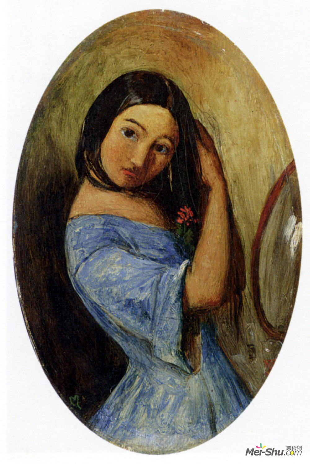 everett millais约翰·埃弗里特·米莱斯油画2514《一个梳头的少女》