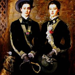 约翰·埃弗里特·米莱斯(John Everett Millais)高清作品:Twins (Grace and Kate Hoare)