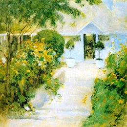 《花园小径》约翰·亨利·特瓦克特曼(John Henry Twachtman)高清作品欣赏
