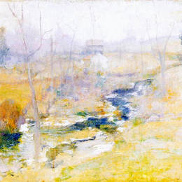 《冬末》约翰·亨利·特瓦克特曼(John Henry Twachtman)高清作品欣赏