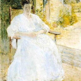 《风景中的人物》约翰·亨利·特瓦克特曼(John Henry Twachtman)高清作品欣赏