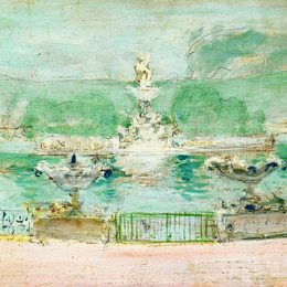 《世界博览会喷泉》约翰·亨利·特瓦克特曼(John Henry Twachtman)高清作品欣赏