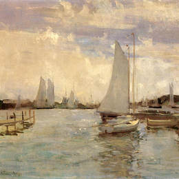 《格洛斯特港》约翰·亨利·特瓦克特曼(John Henry Twachtman)高清作品欣赏