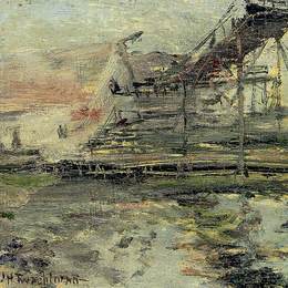 《港景》约翰·亨利·特瓦克特曼(John Henry Twachtman)高清作品欣赏