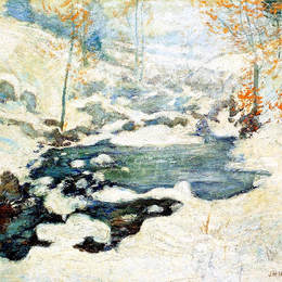 《冰封的》约翰·亨利·特瓦克特曼(John Henry Twachtman)高清作品欣赏