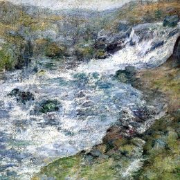 《激流》约翰·亨利·特瓦克特曼(John Henry Twachtman)高清作品欣赏