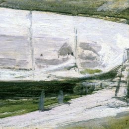 《码头下》约翰·亨利·特瓦克特曼(John Henry Twachtman)高清作品欣赏