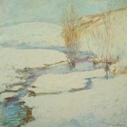 《冬季景观》约翰·亨利·特瓦克特曼(John Henry Twachtman)高清作品欣赏