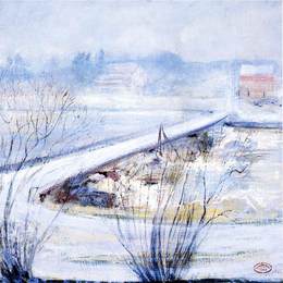 《冬天》约翰·亨利·特瓦克特曼(John Henry Twachtman)高清作品欣赏