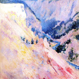 《黄石公园》约翰·亨利·特瓦克特曼(John Henry Twachtman)高清作品欣赏