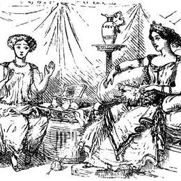 约翰·里奇(John Leech)高清作品:Miss Fabia, the Younger, astonished at the Patrician&amp;amp#39
