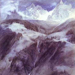 《瀑布的疯狂1849》约翰·罗斯金(John Ruskin)高清作品欣赏