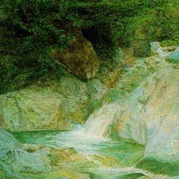 《布兰特伍德瀑布》约翰·罗斯金(John Ruskin)高清作品欣赏