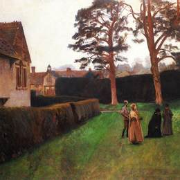 约翰·辛格·萨金特(John Singer Sargent)高清作品:A Game of Bowls, Ightham Mote, Kent