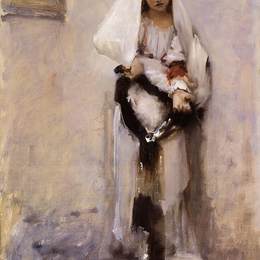 《巴黎乞丐女孩》约翰·辛格·萨金特(John Singer Sargent)高清作品欣赏