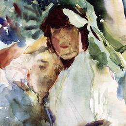 约翰·辛格·萨金特(John Singer Sargent)高清作品:Ena Wertheimer with Antonio Mancini