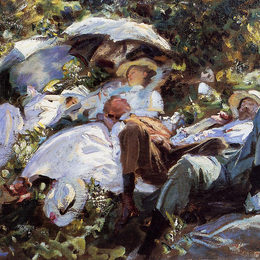 《阳伞组》约翰·辛格·萨金特(John Singer Sargent)高清作品欣赏