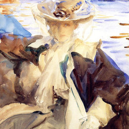 约翰·辛格·萨金特(John Singer Sargent)高清作品:Jane de Glehn in a Gondola