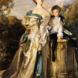 《沃里克夫人和她的儿子》约翰·辛格·萨金特(John Singer Sargent)高清作品欣赏