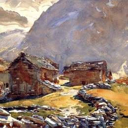 约翰·辛格·萨金特(John Singer Sargent)高清作品:Simplon Pass Chalets