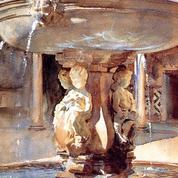 《西班牙喷泉》约翰·辛格·萨金特(John Singer Sargent)高清作品欣赏