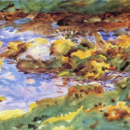 约翰·辛格·萨金特(John Singer Sargent)高清作品:The Alps Val DAosta, Purtud