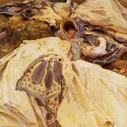 《两件白色连衣裙》约翰·辛格·萨金特(John Singer Sargent)高清作品欣赏