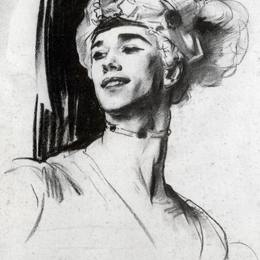 约翰·辛格·萨金特(John Singer Sargent)高清作品:Vaslav Nijinsky in Le Pavillon dArmide