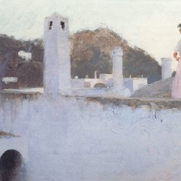 《卡普里岛的视图》约翰·辛格·萨金特(John Singer Sargent)高清作品欣赏