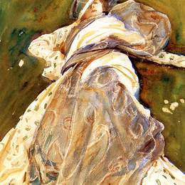 《斜倚的女人》约翰·辛格·萨金特(John Singer Sargent)高清作品欣赏