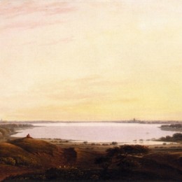 《泰晤士河上广阔的河流景观》约翰·瓦利(John Varley)高清作品欣赏