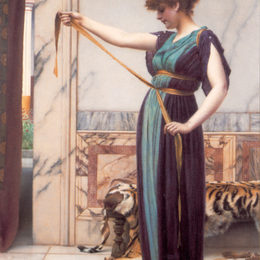 《一位庞培女士》约翰·威廉·格维得(John William Godward)高清作品欣赏