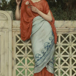 《他爱我，他不爱我》约翰·威廉·格维得(John William Godward)高清作品欣赏