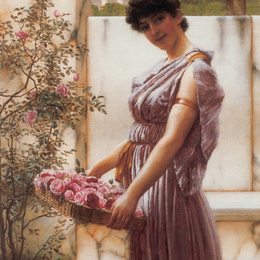 《维纳斯之花》约翰·威廉·格维得(John William Godward)高清作品欣赏