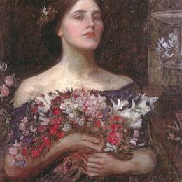 约翰·威廉·沃特豪斯(John William Waterhouse)高清作品:Gather Ye Rosebuds or Ophelia