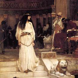 《玛丽亚姆内离开希律王的审判席》约翰·威廉·沃特豪斯(John William Waterhouse)高清作品欣赏