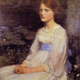 《贝蒂波洛克小姐》约翰·威廉·沃特豪斯(John William Waterhouse)高清作品欣赏