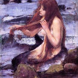 《美人鱼素描》约翰·威廉·沃特豪斯(John William Waterhouse)高清作品欣赏