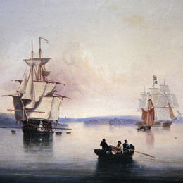 约翰·威尔逊(John Wilson Carmichael)高清作品:Saltash Creek- Near Plymouth