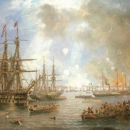 约翰·威尔逊(John Wilson Carmichael)高清作品:The Bombardment of Sveaborg, 9 August 1855