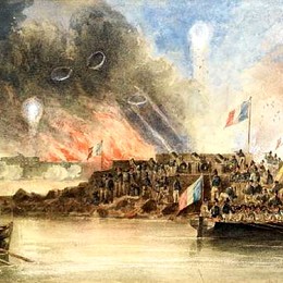 约翰·威尔逊(John Wilson Carmichael)高清作品:The bombardment of Sveaborg, in the Baltic, 9 August 1855