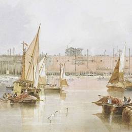 约翰·威尔逊(John Wilson Carmichael)高清作品:The building of the SS Great Eastern