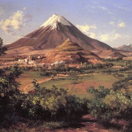 若泽玛丽亚维拉斯科(Jose Maria Velasco)高清作品:Popocat&amp;ampépetl e Iztaccihuatl