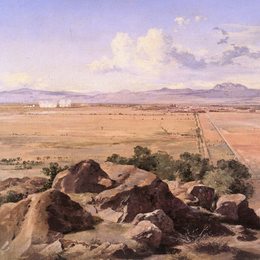 若泽玛丽亚维拉斯科(Jose Maria Velasco)高清作品:Valle de M&amp;ampéxico tomado rumbo de la Villa de Guadalu