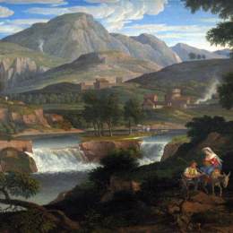 《苏比亚科瀑布》约瑟夫·安东·科赫(Joseph Anton Koch)高清作品欣赏