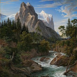 约瑟夫·安东·科赫(Joseph Anton Koch)高清作品:Das Wetterhorn Mit Dem Reichenbachtal