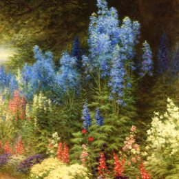 约瑟夫·法夸尔森(Joseph Farquharson)高清作品:A Corner of My Garden at Finzean